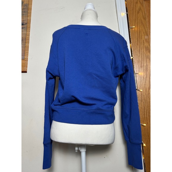 Sweaty Betty Royal Blue Cropped Long Sleeve Sweatshirt Crewneck Cropped Women - Picture 2 of 6